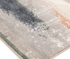 Hadlee Sand, Coral & Green Abstract Area Rug, (6' X 9') -Big Lots Furniture Store 810586500 810586496 810586492 3 1