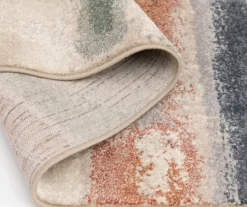 Hadlee Sand, Coral & Green Abstract Area Rug, (6' X 9') -Big Lots Furniture Store 810586500 810586496 810586492 5 1