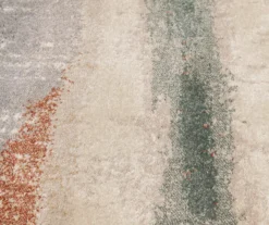 Hadlee Sand, Coral & Green Abstract Area Rug, (6' X 9') -Big Lots Furniture Store 810586500 810586496 810586492 6 1