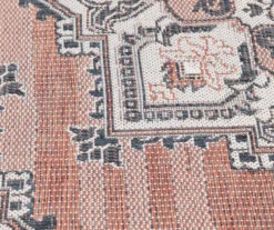 Braiden Orange & Navy Floral Medallion Outdoor Area Rug, (8' X 10') -Big Lots Furniture Store 810587368 810587369 810587370 4 1