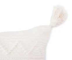 White Tamara Stripe Tassel-Accent Throw Pillow -Big Lots Furniture Store 810590725 2 A8