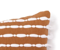 Golden Brown & White Tassel Stripe Throw Pillow 2 Golden Brown & White Tassel Stripe Throw Pillow -Big Lots Furniture Store 810590727 2 A8
