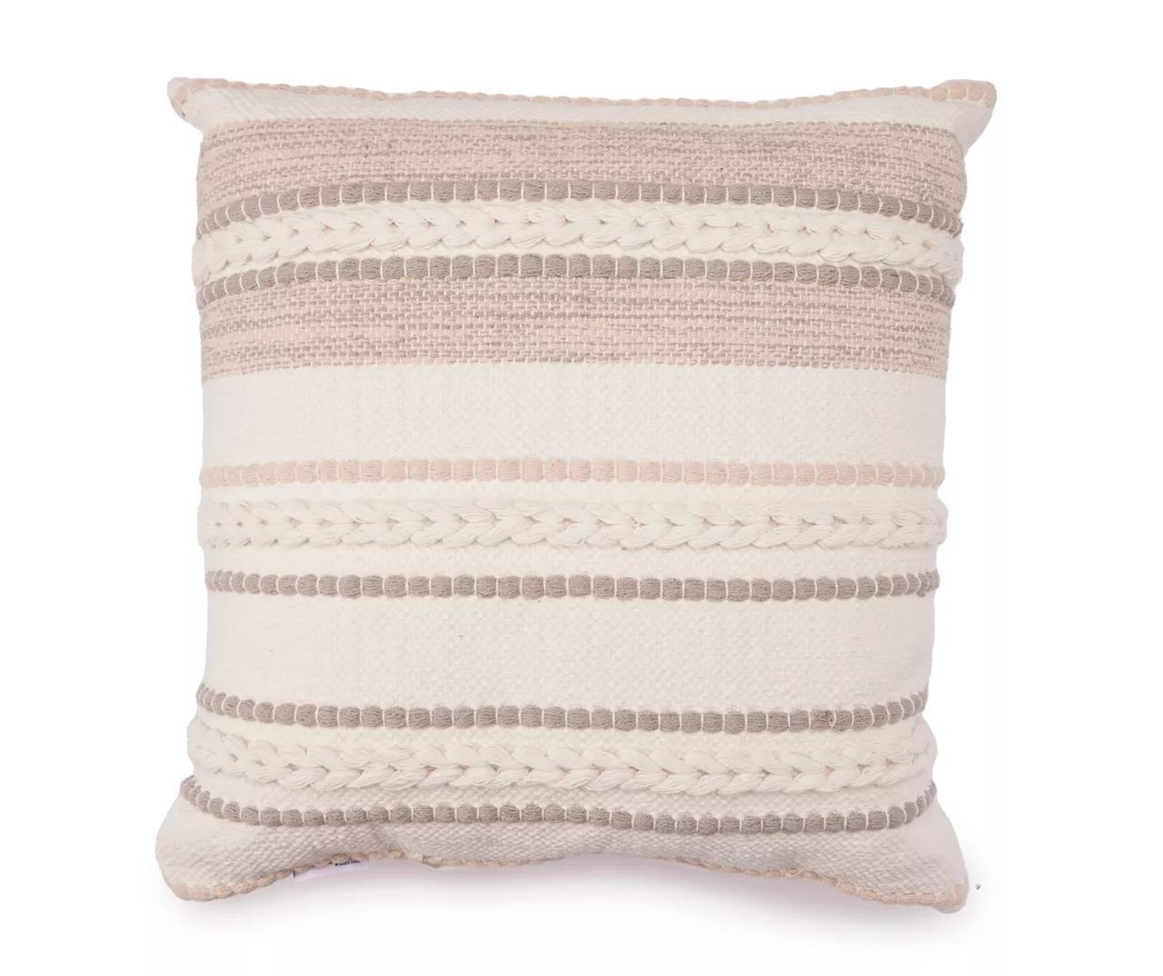 White & Tan Woven Dot Stripe Throw Pillow White & Tan Woven Dot Stripe Throw Pillow -Big Lots Furniture Store 810590728 A0