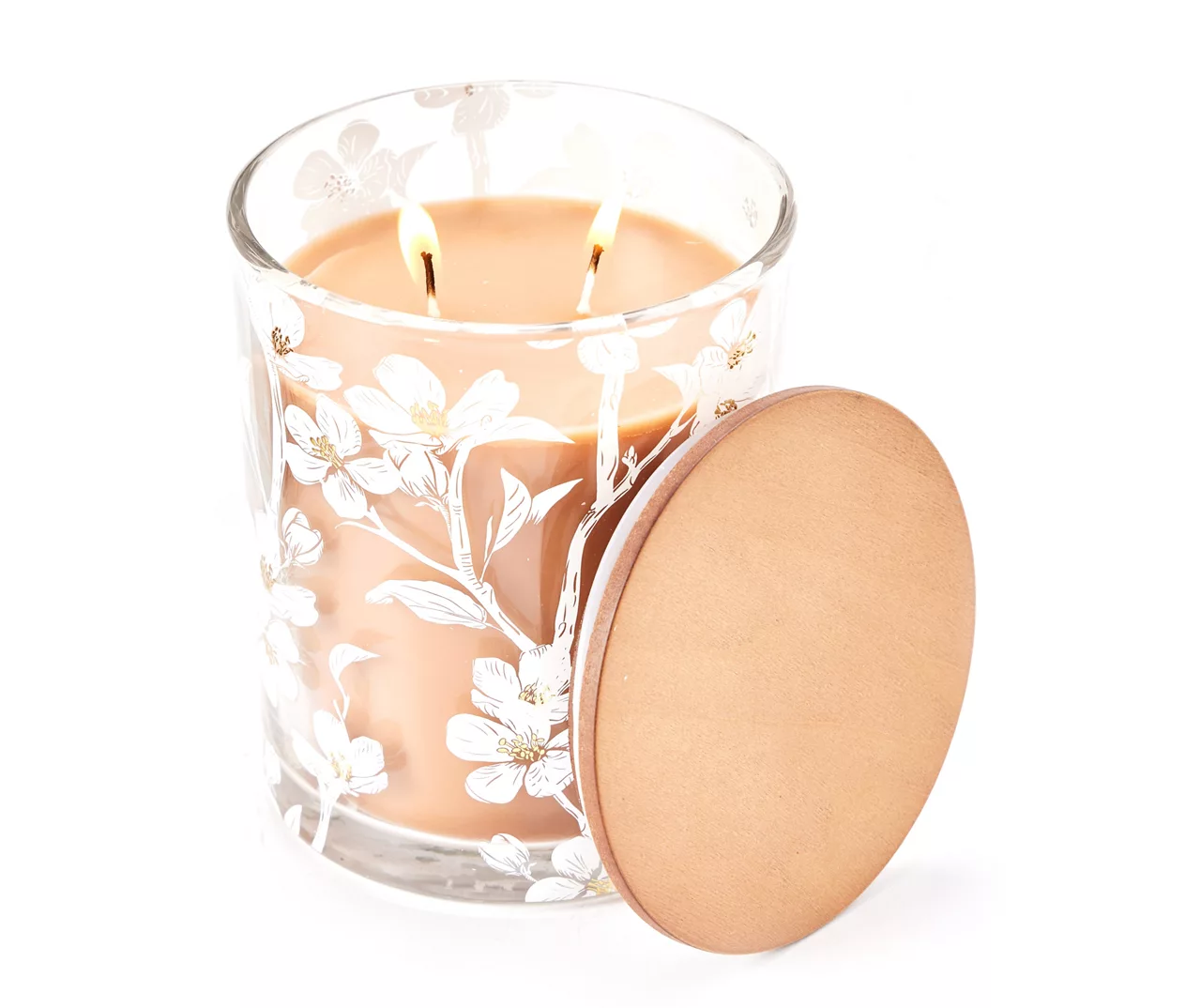 Sandalwood Fig 2-Wick Floral Glass Candle, 16 Oz. Sandalwood Fig 2-Wick Floral Glass Candle, 16 Oz. -Big Lots Furniture Store 810604230 A8 2