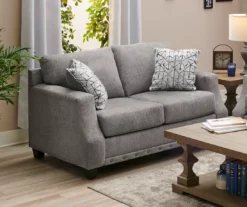 Alexandria Gray Chenille Loveseat -Big Lots Furniture Store 810616680 B0 1