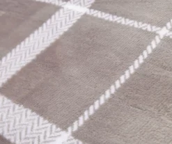 Gray & White Plaid Queen/King Velvet Plush Blanket 2 Gray & White Plaid Queen/King Velvet Plush Blanket -Big Lots Furniture Store 810617548 810617522 A8 2