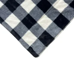Black & White Buffalo Check Faux Fur King Comforter -Big Lots Furniture Store 810617563 810617564 A8 3