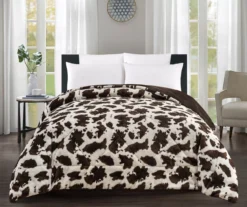 Cream & Brown Cow Print Faux Fur Full/Queen Comforter 1 Cream & Brown Cow Print Faux Fur Full/Queen Comforter -Big Lots Furniture Store 810617565 810617566 A0 1 1