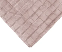 Pink Textured Grid Faux Fur Full/Queen Comforter -Big Lots Furniture Store 810617567 810617568 A8 3
