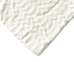 White Chevron Stripe Faux Fur King Comforter -Big Lots Furniture Store 810617569 810617570 A8 3 1