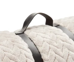 Whisper White Zigzag-Embossed Velvet Queen Blanket -Big Lots Furniture Store 810617573 A8 2