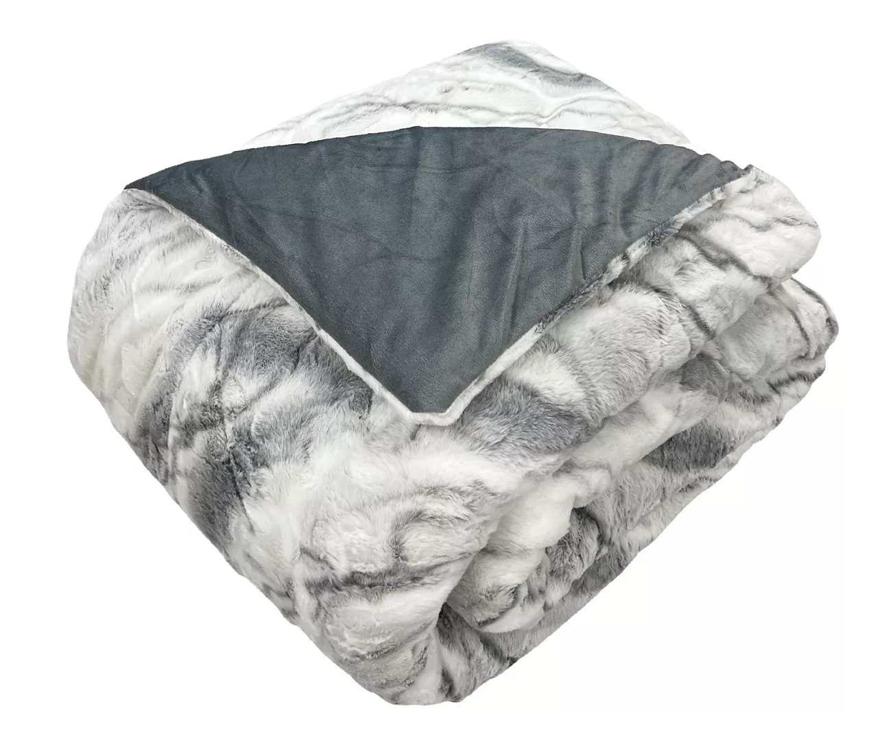 Gray Marble Print Faux Fur Full/Queen Comforter Gray Marble Print Faux Fur Full/Queen Comforter -Big Lots Furniture Store 810617619 810617562 A0 2